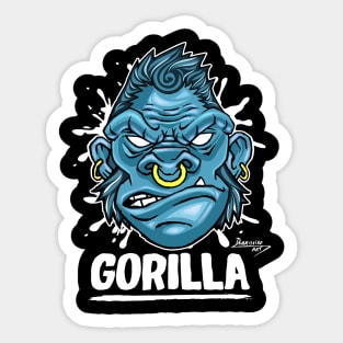 Angry Gorilla Face Sticker